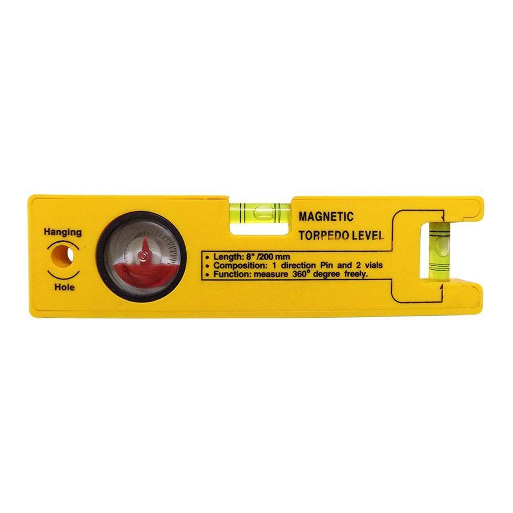 0429 8-inch Magnetic Torpedo Level with 1 Direction Pin, 2 Vials and 360 Degree View 0429 8-inch Magnetic Torpedo Level with 1 Direction Pin, 2 Vials and 360 Degree View